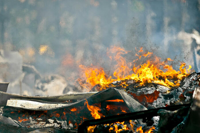 Picture of Heat caused by a Very hot Fire creating air movement effect