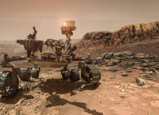 Rover Zhurong našel dokaz o poplavah na Marsu Rover on Mars surface. Exploration of red planet. Space station expedition. Perseverance. Expedition of Curiosity. Elements of this image furnished by NASA (url:https://www.nasa.gov/sites/default/files/styles/full_width_feature/public/thumbnails/image/pia19808-main_tight_crop-monday.jpg)