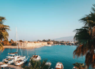 Otok radosti in življenja, Kos The capital of the island of Kos, Greece, view of the city and marina at sunset, a popular destination in Europe