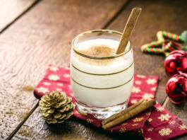 winter drink made with eggs, liqueur and cinnamon, called eggnog, coquito or Auld Man's milk