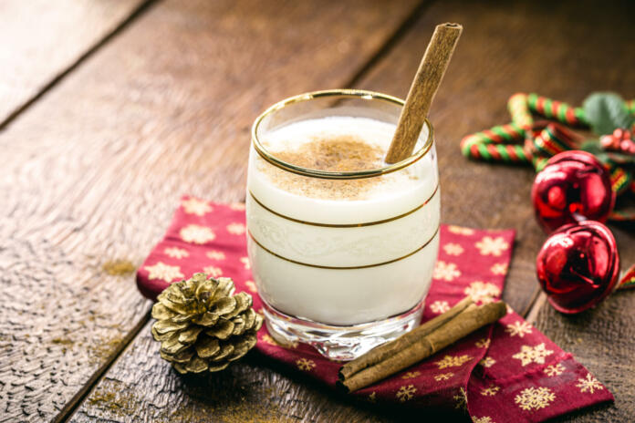 winter drink made with eggs, liqueur and cinnamon, called eggnog, coquito or Auld Man's milk