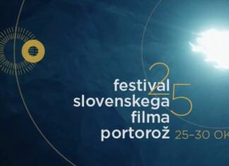 Festival slovenskega filma v polnem zagonu sredi Portoroža! Logo festivala.