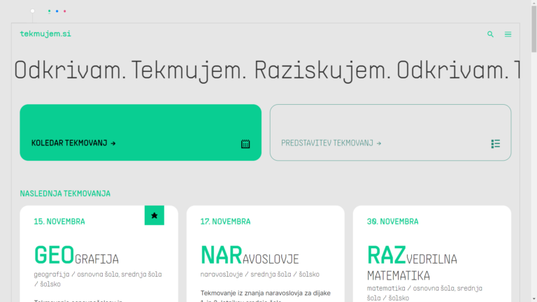 Spletna stran Tekmujem.si