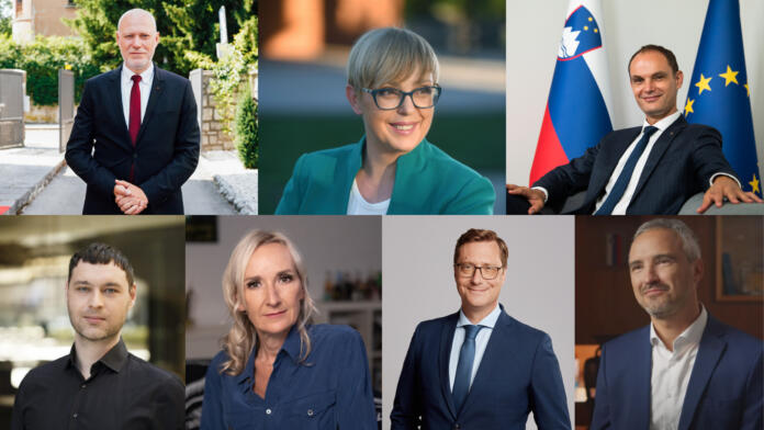 kolažfotografij vseh sedmih predsedniških kandidatov