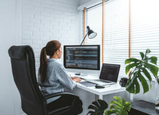 Namizni ali prenosni računalnik? Developing programmer Development Website design and coding technologies working at home