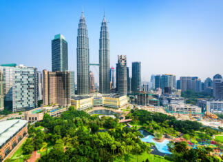 Malezija Kuala Lumpur, Malaysia City Center skyline.