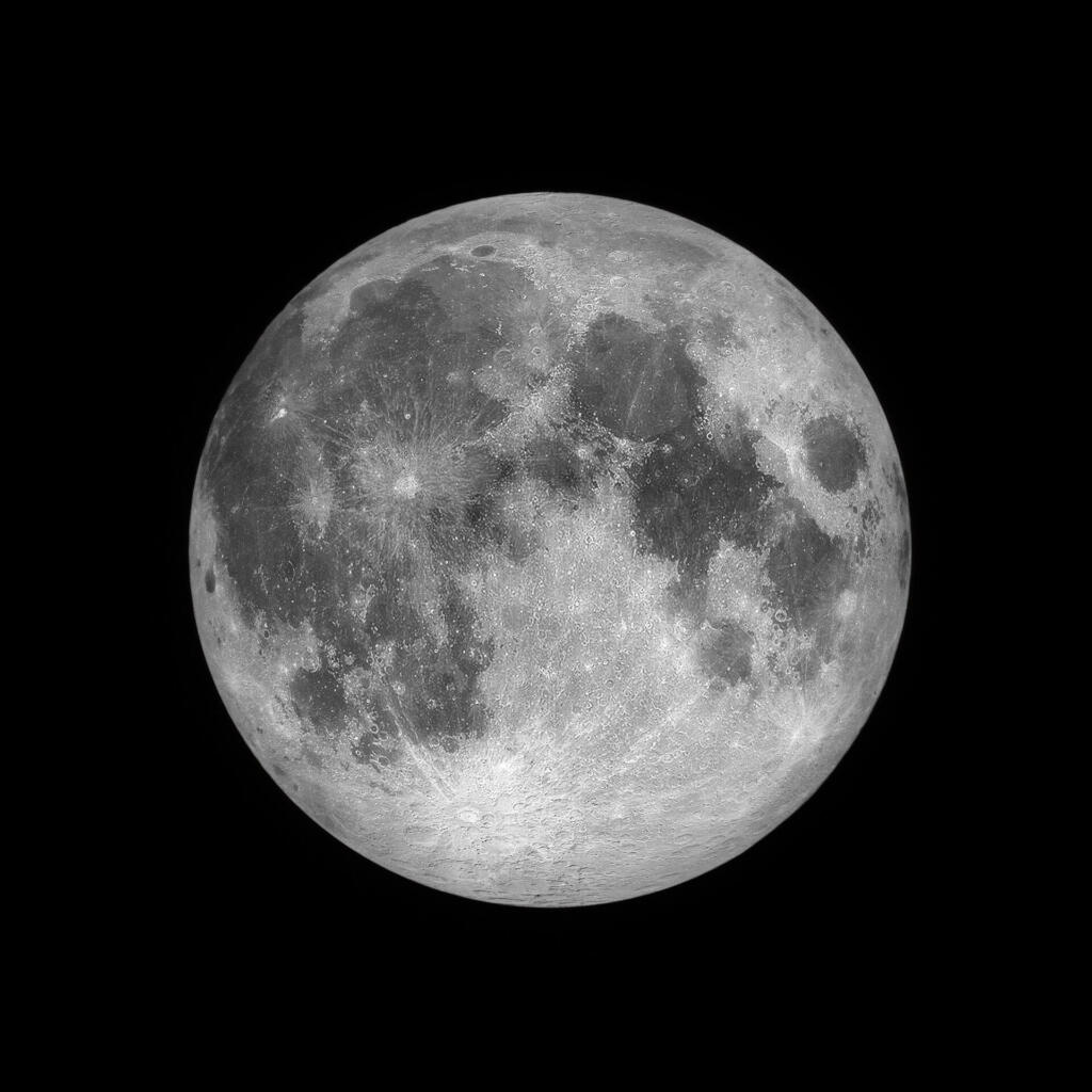 lunar on dark night sky, black space, black background