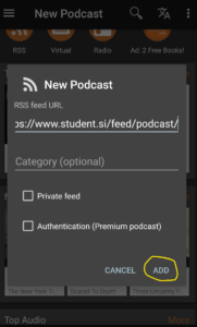 podcast addict new podcast add