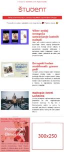 Student.si oglasne kapacitete newsletter