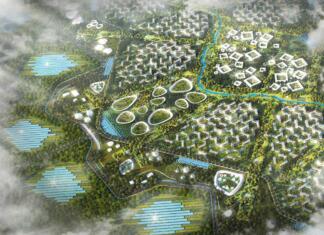 Največje trajnostno mesto v Afriki THE PARKS pogled iz zraka