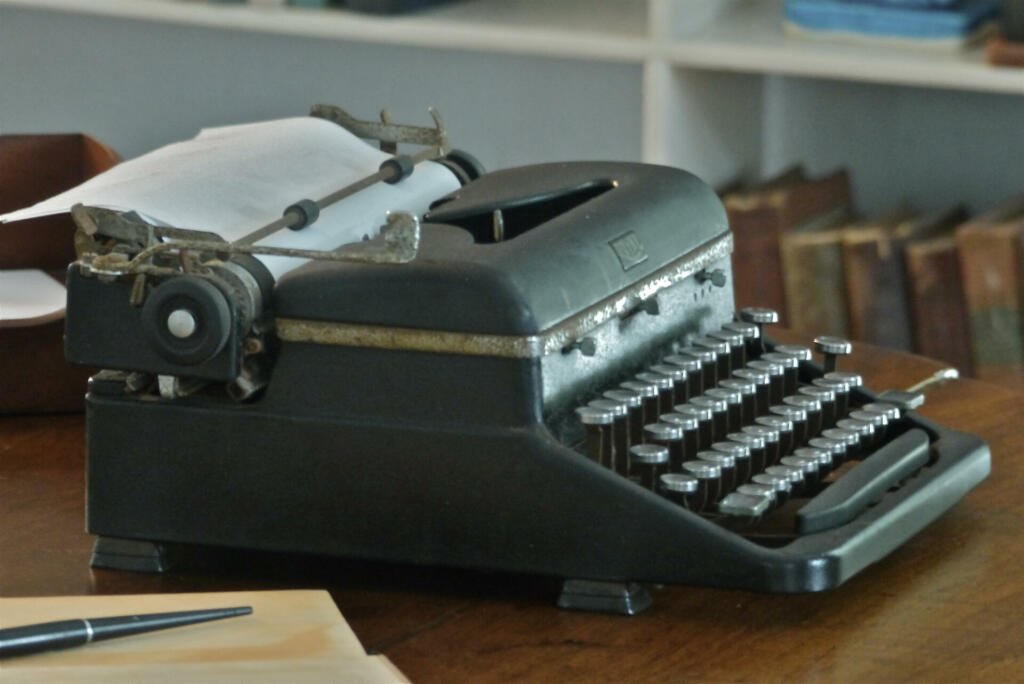 Close-up of writer Ernest Hemingway's typewriter