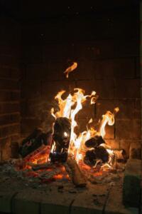 Fireplace in a chalet