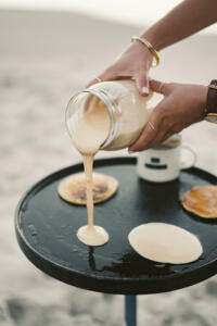 Person cooking pancakes