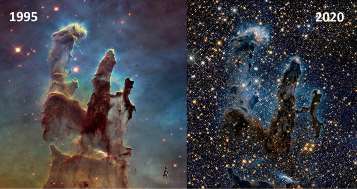 Stebri stvarstva, ki jih je posnel teleskop James Webb
