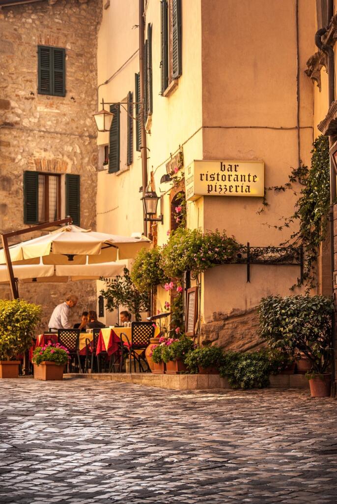 street, restaurant, cafe