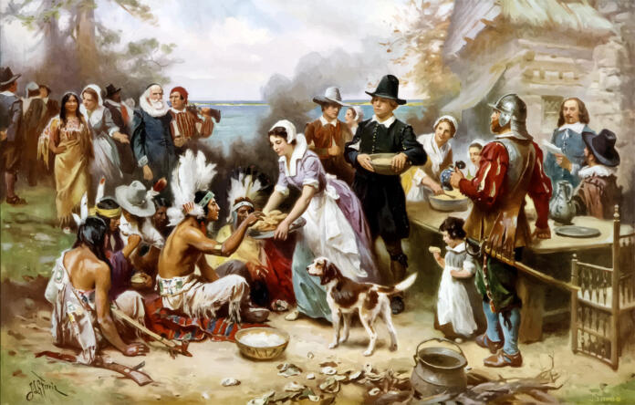 thanksgiving, feast, painting