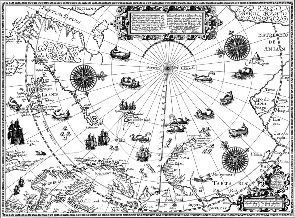 arctic, map, line art