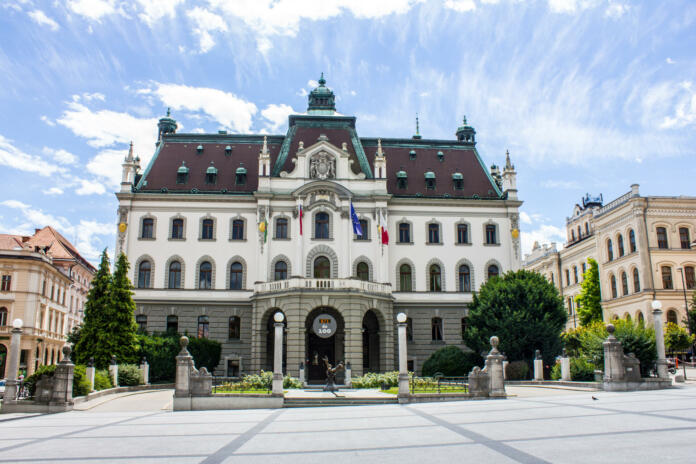 View of the University of Ljubljana Main Building.