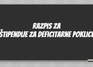 Objavljen razpis za štipendije za deficitarne poklice 2023/24 Razpis za štipendije za deficitarne poklice v šolskem letu 2023-24