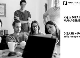 Dizajn management na Fakulteti za dizajn Slika študentov in napis Kaj je design management