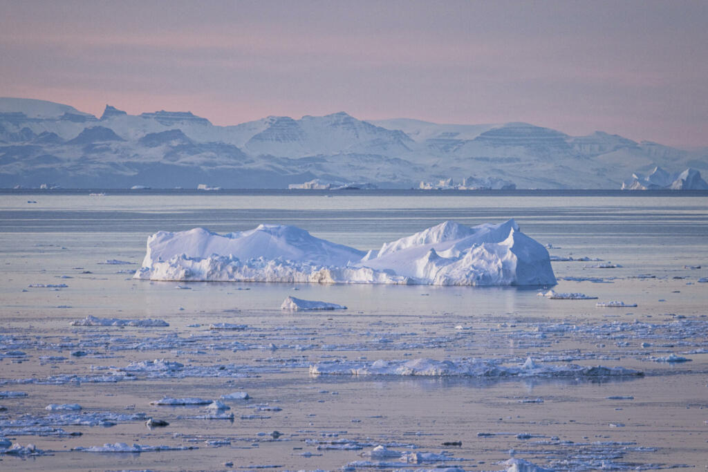big icebergs floating over sea