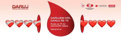 Darujem kri, daruj še ti. Hvala za 70 let plemenitih dejanj