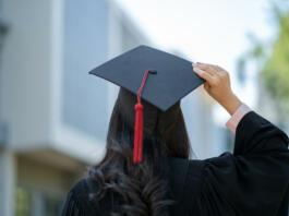 Happy Asian woman in his graduation day.