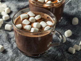 Homemade Warm Hot Chocolate with Mini Marshmallows