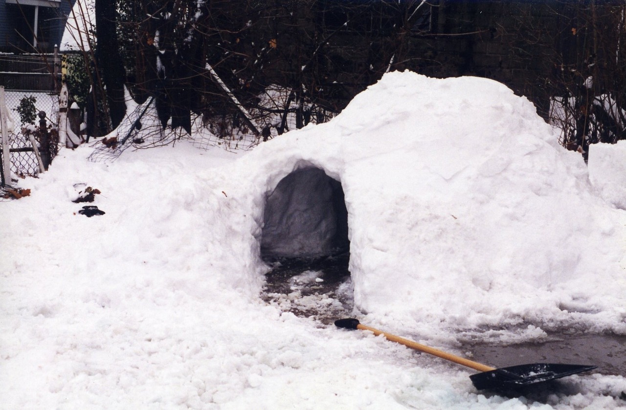 igloo, snow, fort