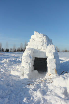 Igloo  standing on a snowy  in the winter, Novosibirsk, Russia