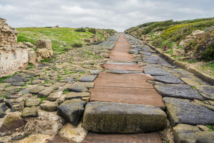 Old road from roman ages. Sardinia, Italy