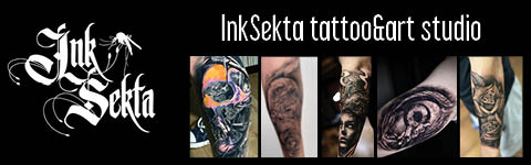 Oglas za tattoo salon s slikami različnih tetovaž