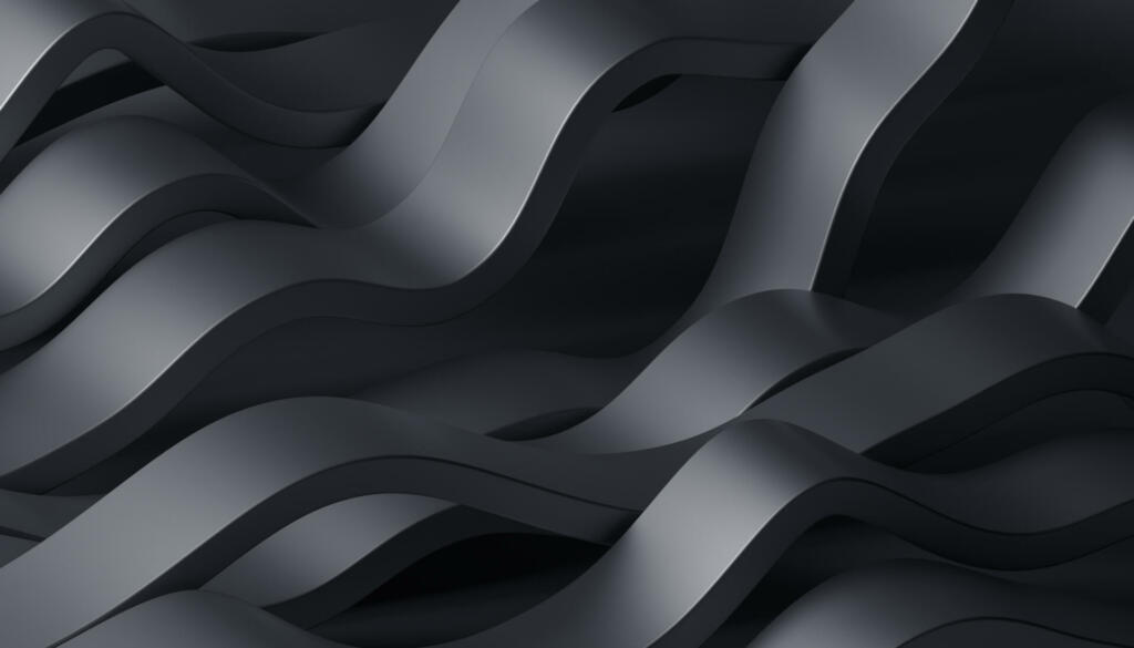 Abstract 3d render, background design with black wavy lines
