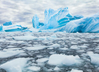 Morski led na Antarktiki dosegel rekordno nizko raven Antarctica beautiful landscape, blue icebergs, nature wilderness