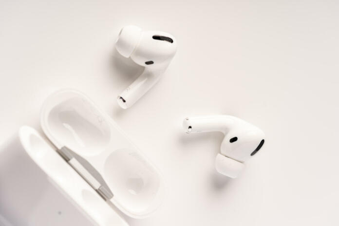 Kuala Lumpur, Malaysia - December 2019. The new airpods pro features active noise cancelling and  customizable fit