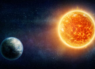 NASA posnela eksplozijo na soncu Planet Earth, sun and stars (Nasa imagery)