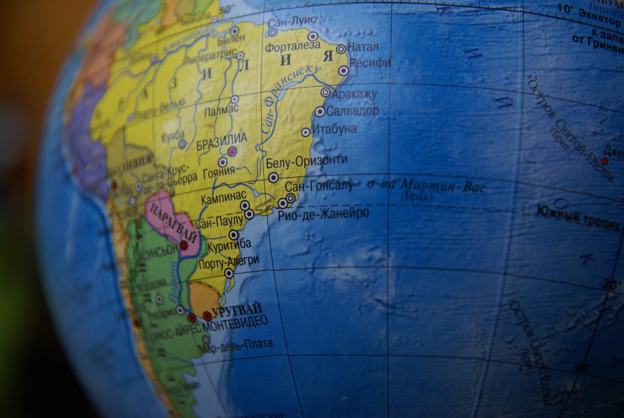 Južna Amerika na globusu