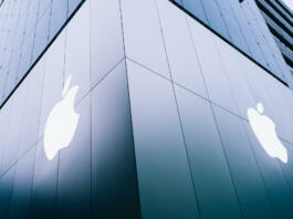Tokyo, Japan - December 10, 2015: Japan, Tokyo, Ginza, Apple Store logo