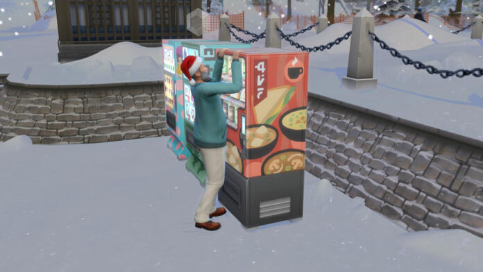 sims 4 snowy escape, vending machine, screenshot