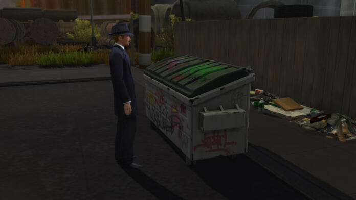 sims 4 eco living, screenshot, dumpster