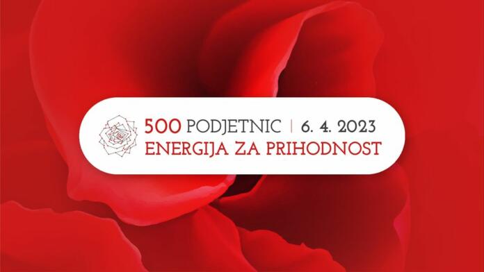 Naslov dogodka 500 podjetnic z datumom in geslom Energija za prihodnost