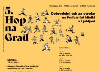 Dobrodelni tek Hop na Grad 2023 Oglas za dobrodelni tek