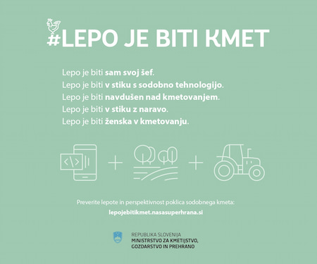 Oglas za akcijo Lepo je biti kmet