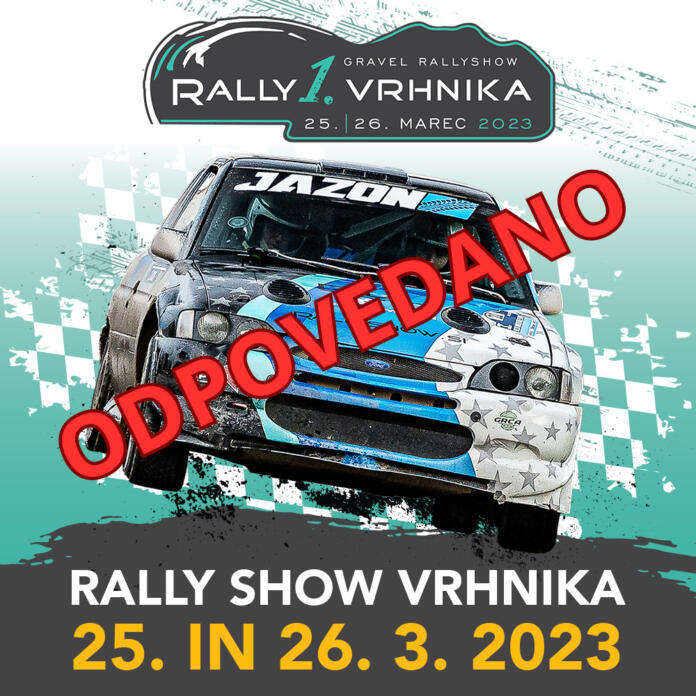 Grafika za Rally Show z napisom odpovedano