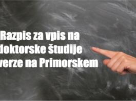 Razpis za vpis na doktorski študij UP