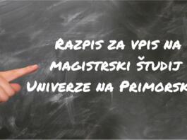 Razpis za vpis na magistrski študij UP