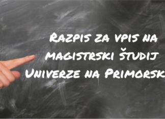 Razpis za vpis na magistrski študij UP