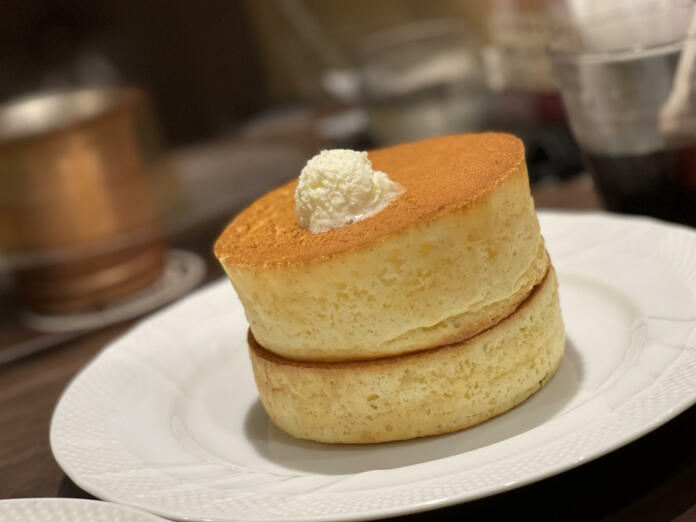 Beautiful pancake with whipped cream