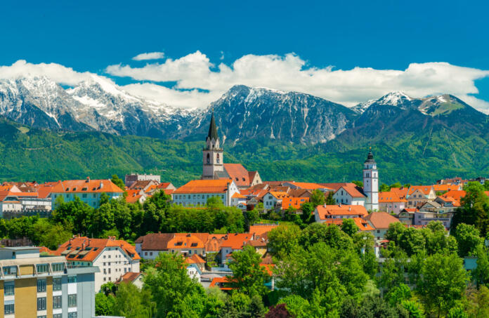 Picturesque view of the ancient Slovenian town of Kranj.