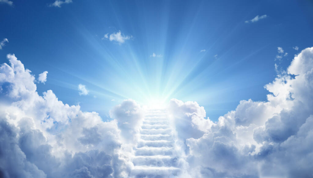 Stairs in sky With Light